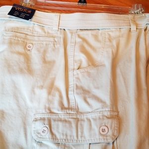 Mens Visitor Cargo Shorts stone  34 nwt